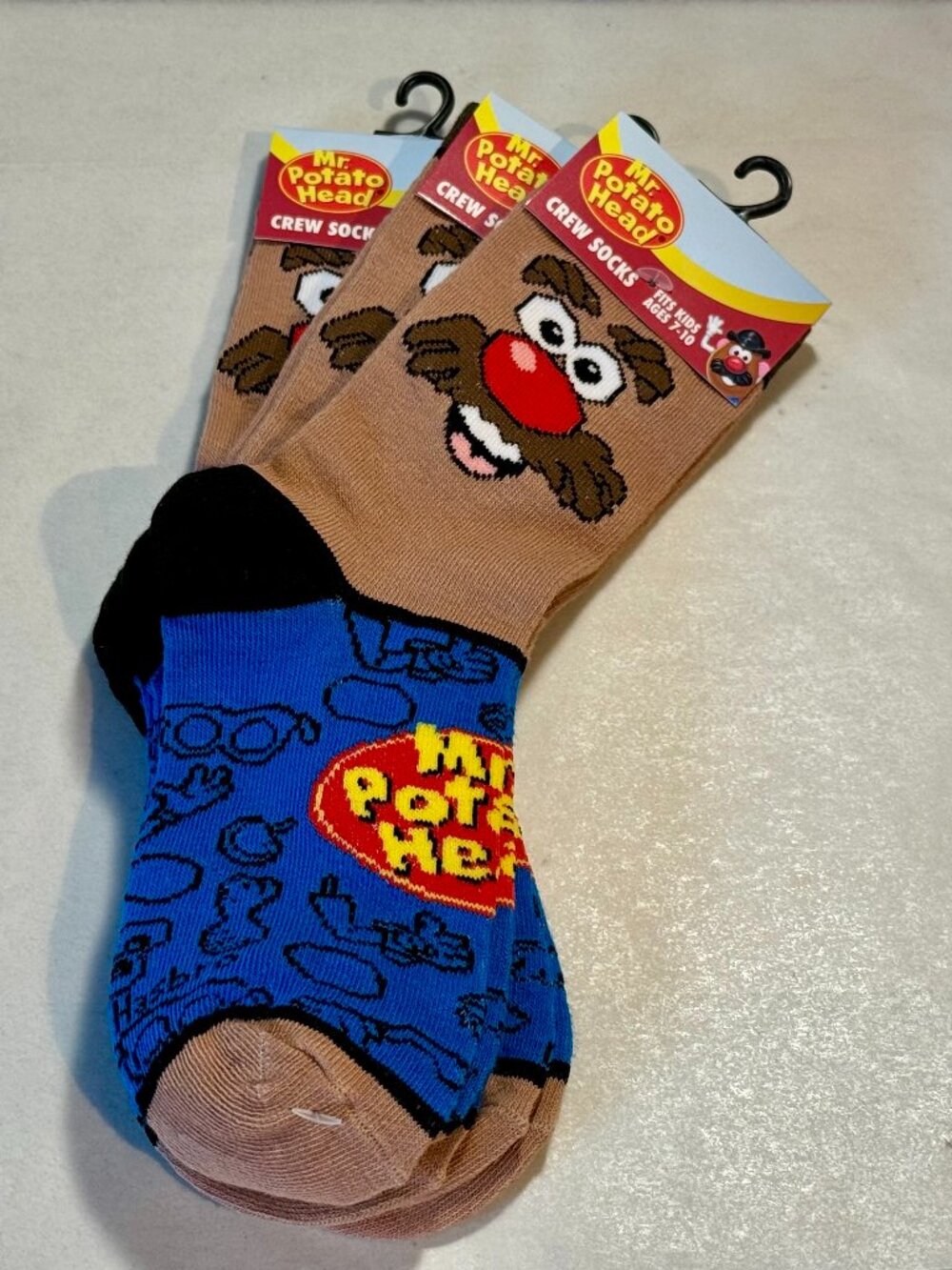 3 Pairs Mr. Potato Head Ankle Socks Size 6-12/13 OSFM